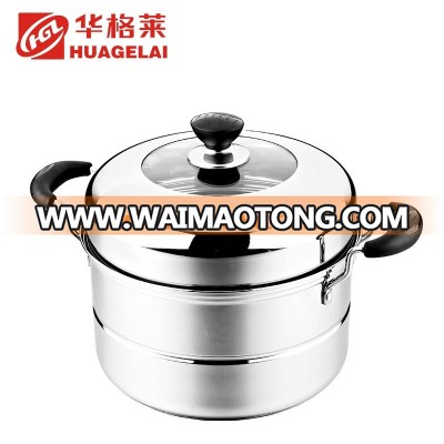 2017 wholesale stainless steel steamer non stick double boiler pot made in china