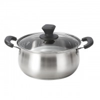 Wholesale Compound Bottom 304 Square Bead arc Pot Stainless Steel Casserole Cooking Pot