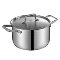 Stainless steel kitchen cookware stock pot and cooking pot with two side handle