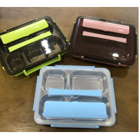 food grade stainless steel 304  compartment bento box leakproof  school lunch box