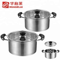 soup pasta stew round stainless stock pot with glass lid