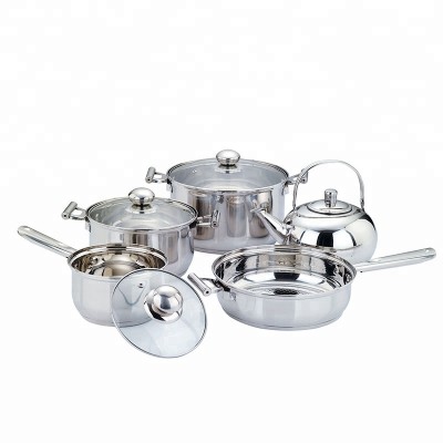 cooking set stainless steel kitchen cookware with kettle