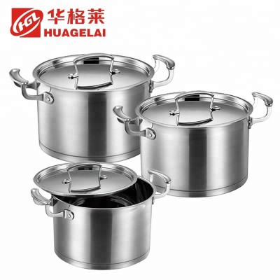 stainless steel durable handle soup big cooking pot for selling