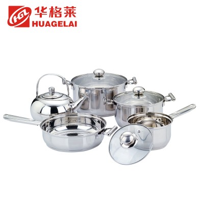 Stainless steel cooking soup pot pan cooks club cookware set with kettle